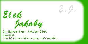 elek jakoby business card